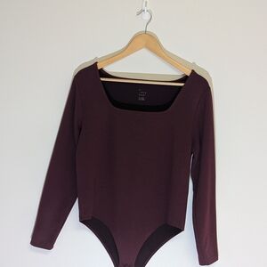 A New Day Burgundy Ribbed Bodysuit